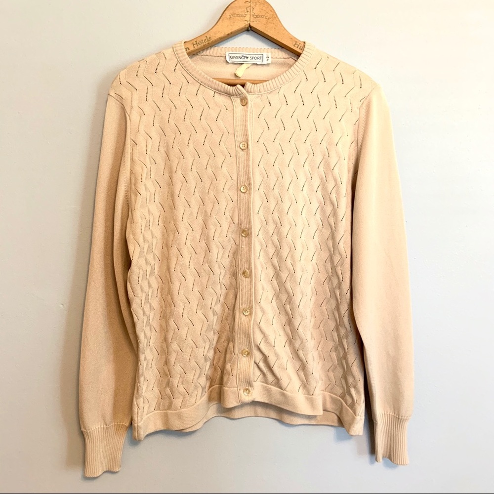 Vintage Givenchy Sport Cream Cardigan Large EU 42
